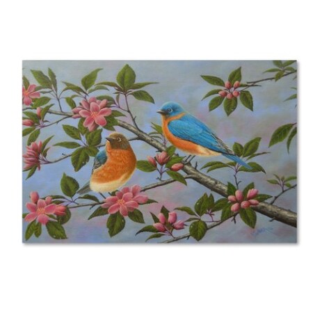 Robert Wavra 'Bluebirds' Canvas Art,30x47